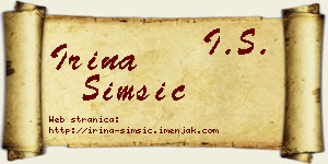 Irina Šimšić vizit kartica